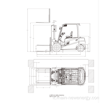 Carrello elevatore elettrico da 1 tonnellata con batteria al piombo